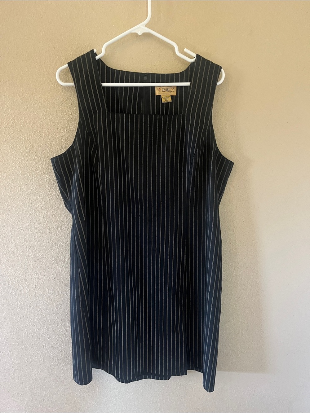 Sostanza dress Sleeveless Pinstripe Midi Dress - Black